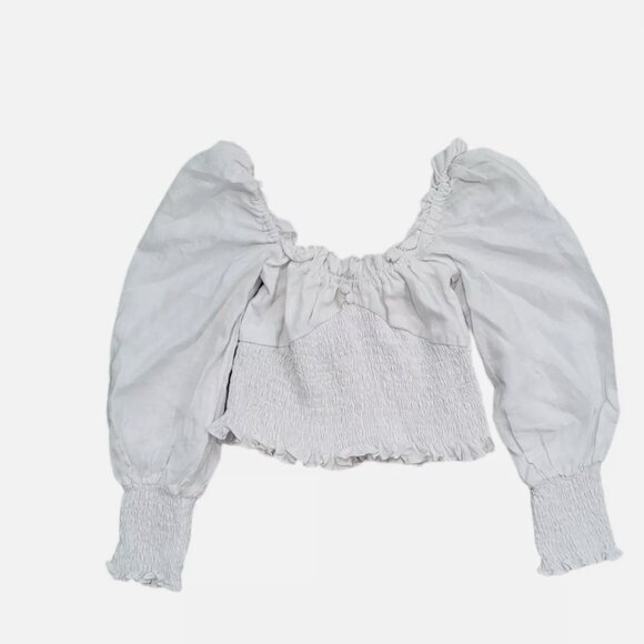 Faithfull the Brand Bel Rose Linen Top Size 8 - Picture 3 of 5